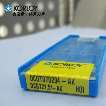 

KORLOY DCGT070204-AK H01 Turning tools carbide Insert for aluminum From Korea CNC machine tungsten carbide inserts