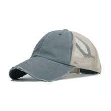 Хлопковая бейсболка сетка Портативный Регулируемый шапка с отверстием для хвоста Головные уборы Спорт на открытом воздухе шапки для туризма