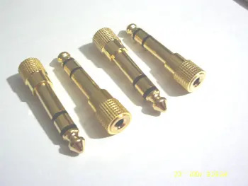 

1000pcs Gold plated Audio 6.3mm Male Plug to 3.5mm Female Aux Stereo TRS connector