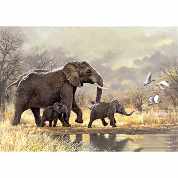 

DIY Diamond Embroidery Animal Elephant scenery Landscape family Cross Stitch diamond painting Full drilling Halloween gift