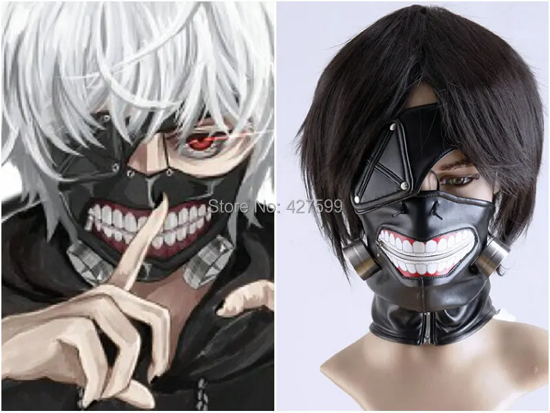 Лидер продаж одежда с надписью «Tokyo Ghoul Косплей Ken kaneki маска для косплея маска к Хэллоуину