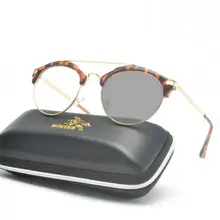 Модный бренд унисекс новые круглые солнцезащитные фотохромные очки с УФ-защитой двойной луч, очки для чтения, UV400 FML