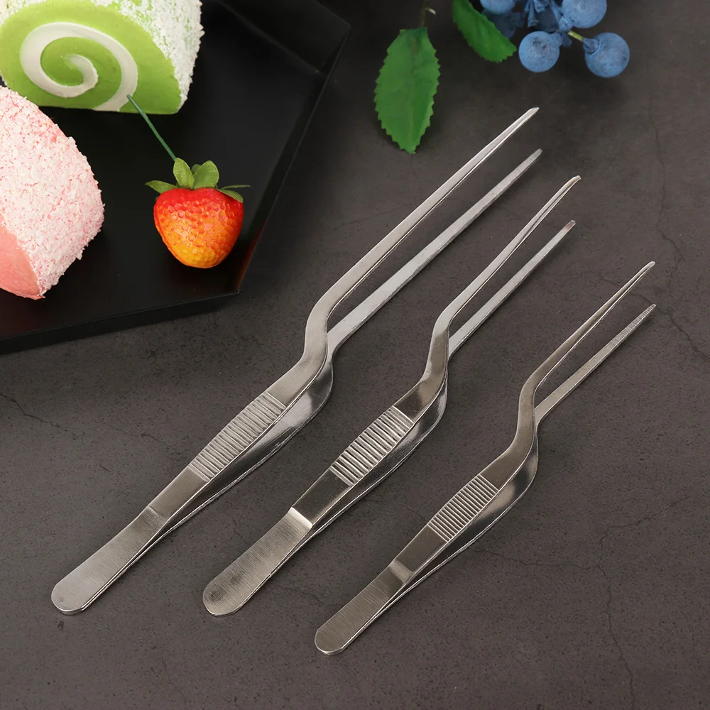 

1PC Stainless Steel Barbecue Tongs Serving Presentation Multiple Types Silver Plating Chef Food Tweezer BBQ Clip Kitchen Tool