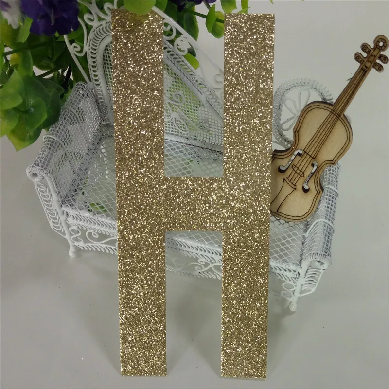

glitter paper material Upper Case Letters H, Gold 1000piece per pack ,Large Glitter Alphabet