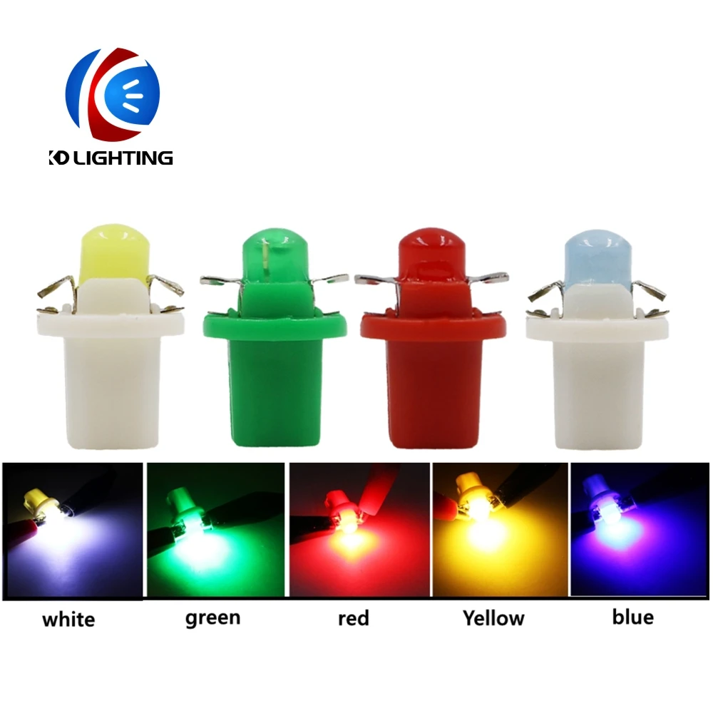 

KD 1PCS T5 B8.5 B8.5D Car Auto LED Indiator Gauge Lights Interior Dashboard Dash Side Lamp Red White Blue Signal Bulb DC12V