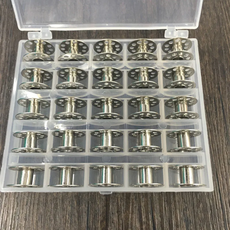 

25 Pcs Iron Sewing Machine Bobbins Metal Spools Thread Core Coil Bobbins 669