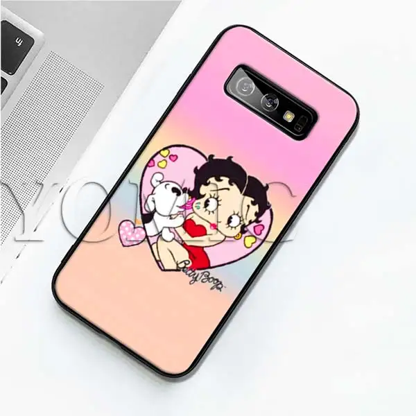 Betty Boop черный силиконовый чехол для samsung Galaxy S10 S10e S8 S9 плюс S7 A40 A50 A70 Note 8 9 мягкий чехол - Цвет: 005