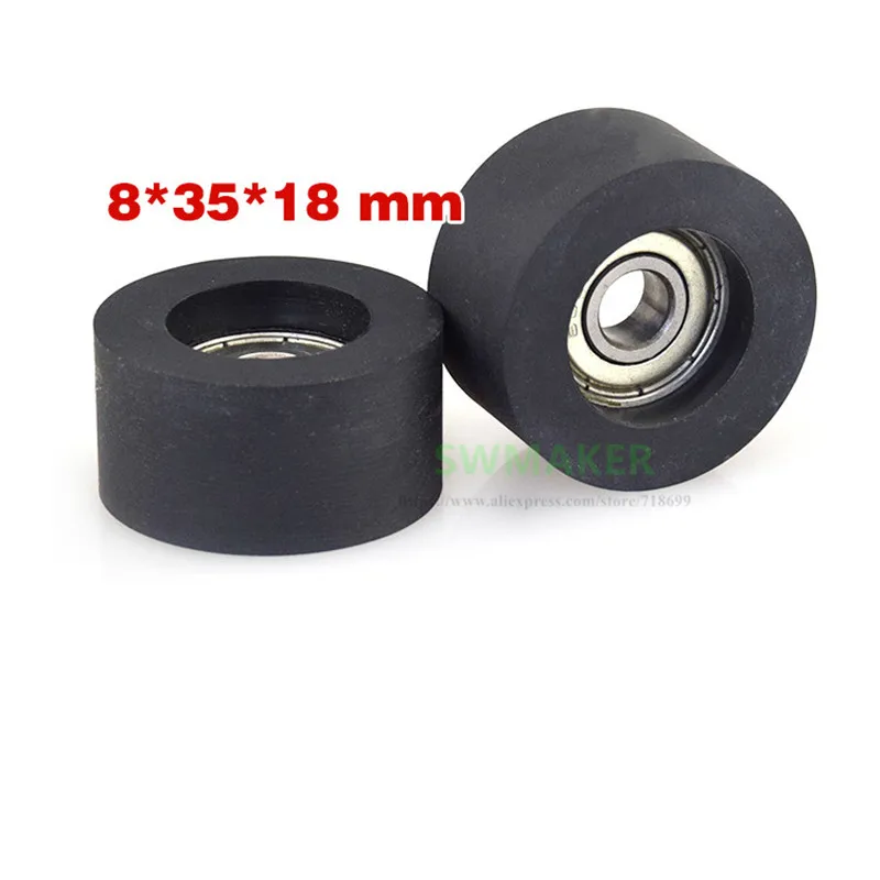 10 Pcs 8*35*18Mm 608Zz Rivestito In Poliuretano Ruota Di Guida/Rullo, A Remi Accessori Della Macchina, Attrezzature Sportive Puleggia
