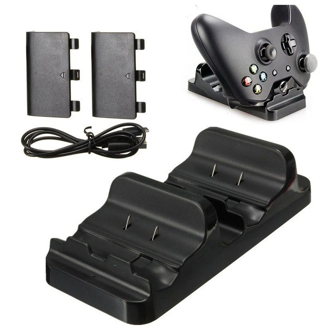 Dual Charging Station Dock Stand + 2 Battery For Xbox One Wireless