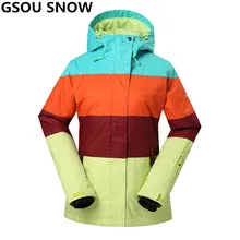 Gsou Snow-30 градусов Лыжная куртка женская уличная лыжная куртка водонепроницаемая 10K профессиональная Лыжная и сноубордическая Сноубордическая куртка