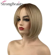 StrongBeauty короткие натуральные слоистые милые прямые светлые парики ТЕПЛО ОК синтетический парик Женские повседневные волосы