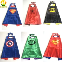 

Batman Spiderman Captain America Kids Cloak Mask Superman Cosplay Cape & Mask Children Birthday Gift 70cm Mascaras Disfraces