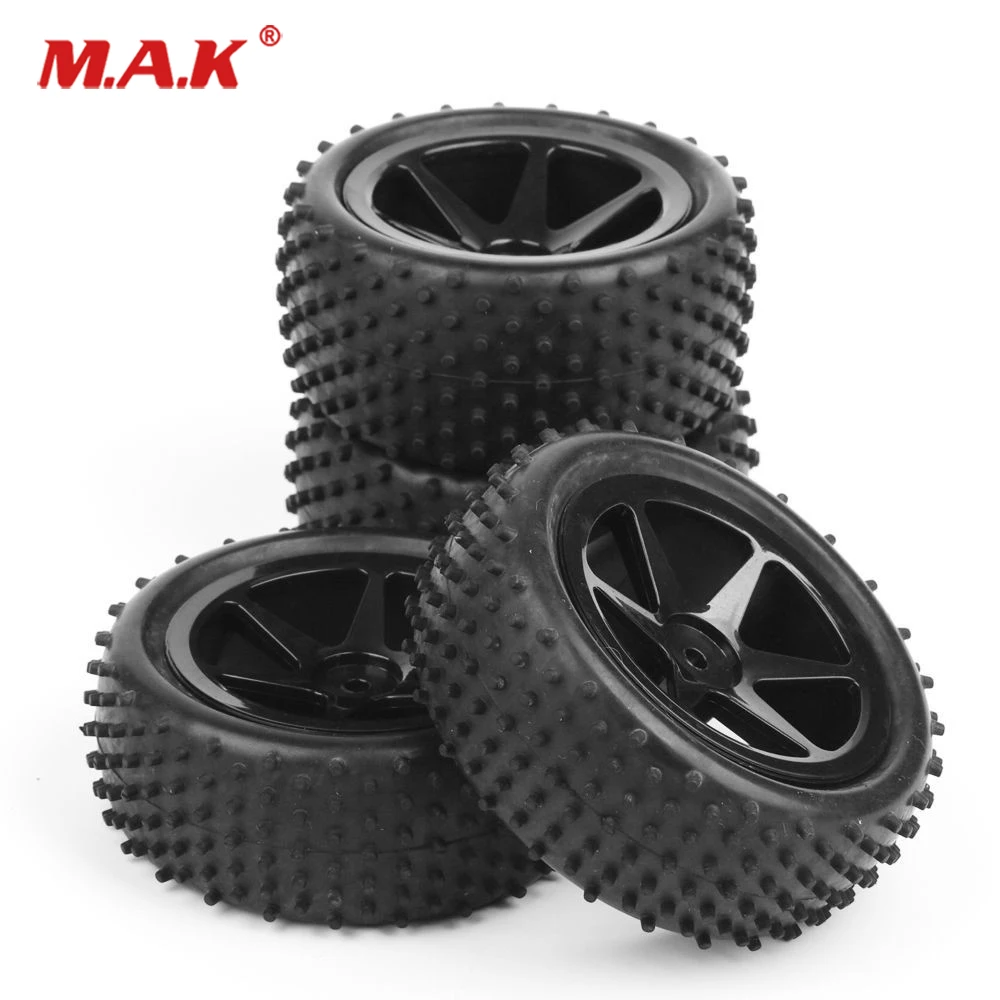 Pneus de Borracha Rodas Aro 12 Milímetros Hex Fit rc 1:10 on Road Car Peças Acessório 4 Pçs - Set 5 Peças e Acessórios