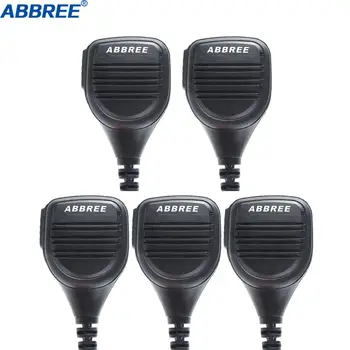 

5pcs Abbree AR-760 2 Pin PTT Remote Rainproof Speaker Mic for Radio Kenwood TYT Baofeng Walkie Talkie UV-5R 888S UV-82 uv-s9