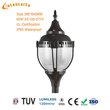 GLITE 60 Вт 6600lm IP65 водонепроницаемое светодиодное наружное освещение для улицы пост Топ светодиодные фонари с благородным дизайном