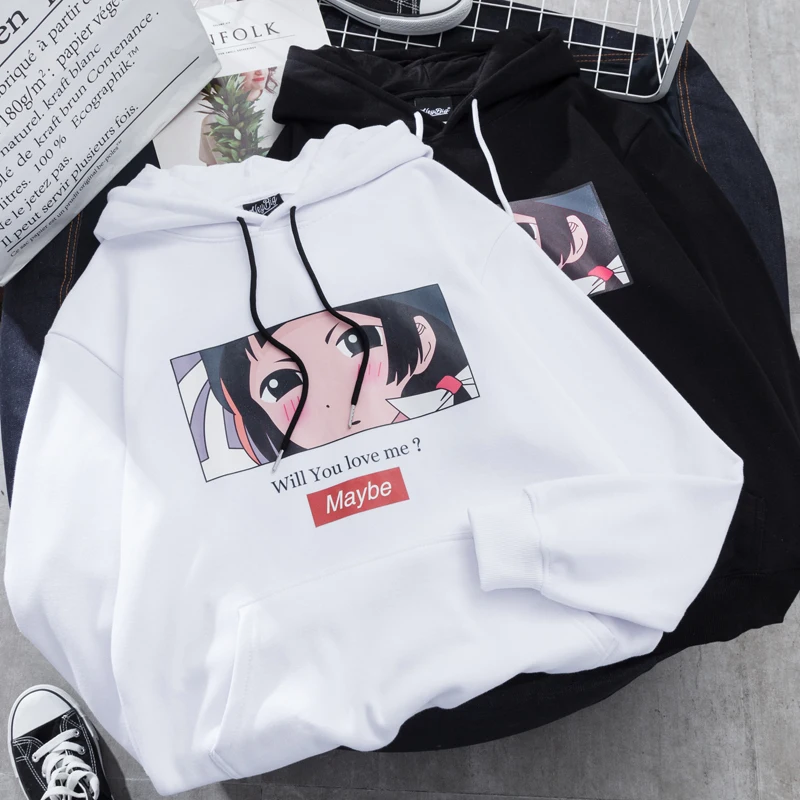 YouGeMan Harajuku уличная Толстовка для женщин с длинным рукавом капюшоном корейский