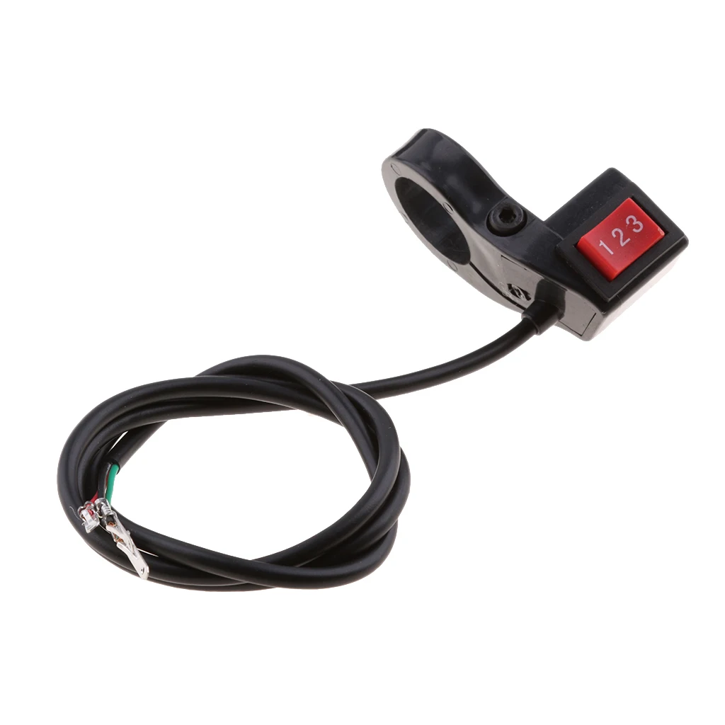 New 22mm 7/8in Electric 3 Speed Module Handlebar Switch Shift for Motorcycle E-bike Scooter Motorcycle Shift Switch ABS Plastic