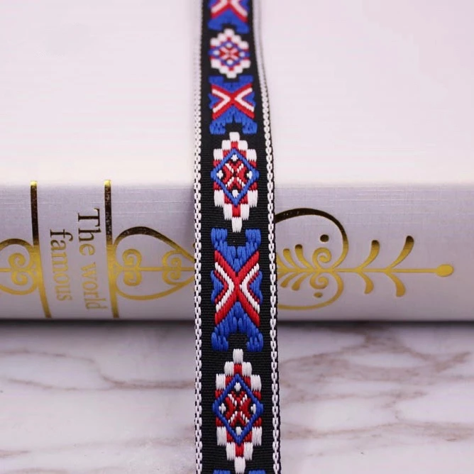 10yards native embroidery ethnic jacquard webbing woven tape lace ribbon 2cm garment accessories decoration boho gypsy DIY india