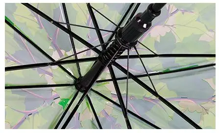 Женский зонт 4 цвета креативный Зонт милый свежий ПВХ Прозрачный гриб листья клетка Арка Зонтик ребенок длинный/дождь зонтик