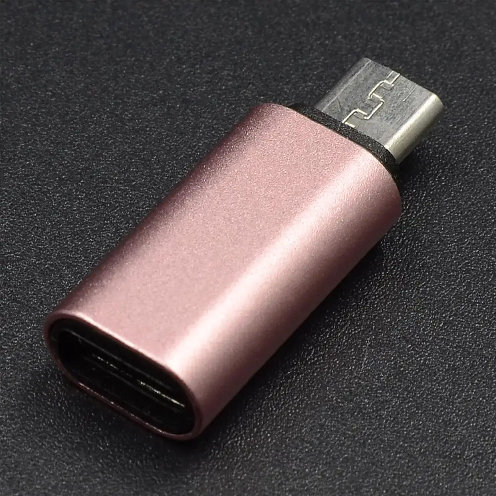 Металлический type-C Женский к Micro USB Мужской адаптер, для MicroUSB Мужской к type-C Женский адаптер - Цвет: Rose Gold