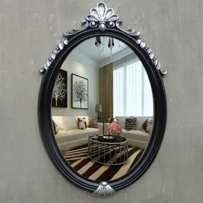 Европейский Овальный настенный кантри ванная комната зеркало Американский минималистичный раковины для ванной комнаты украшение зеркало для спальни - Цвет: 2