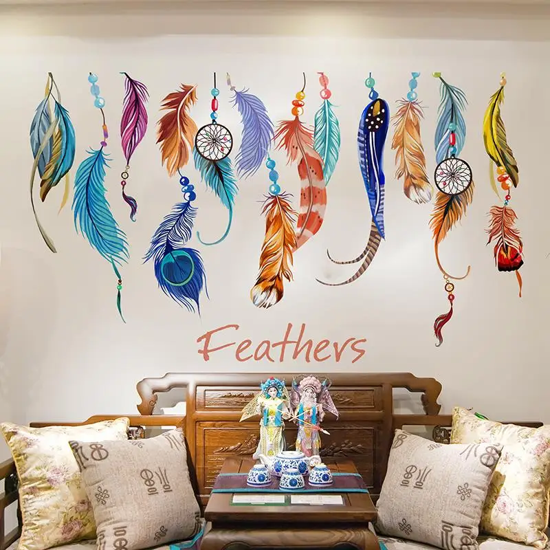 Dreamcatcher Wall Art popular feather wall sticker-buy cheap feather wall sticker lots Dreamcatcher Wall Art popular feather wall sticker-buy cheap feather wall sticker lots