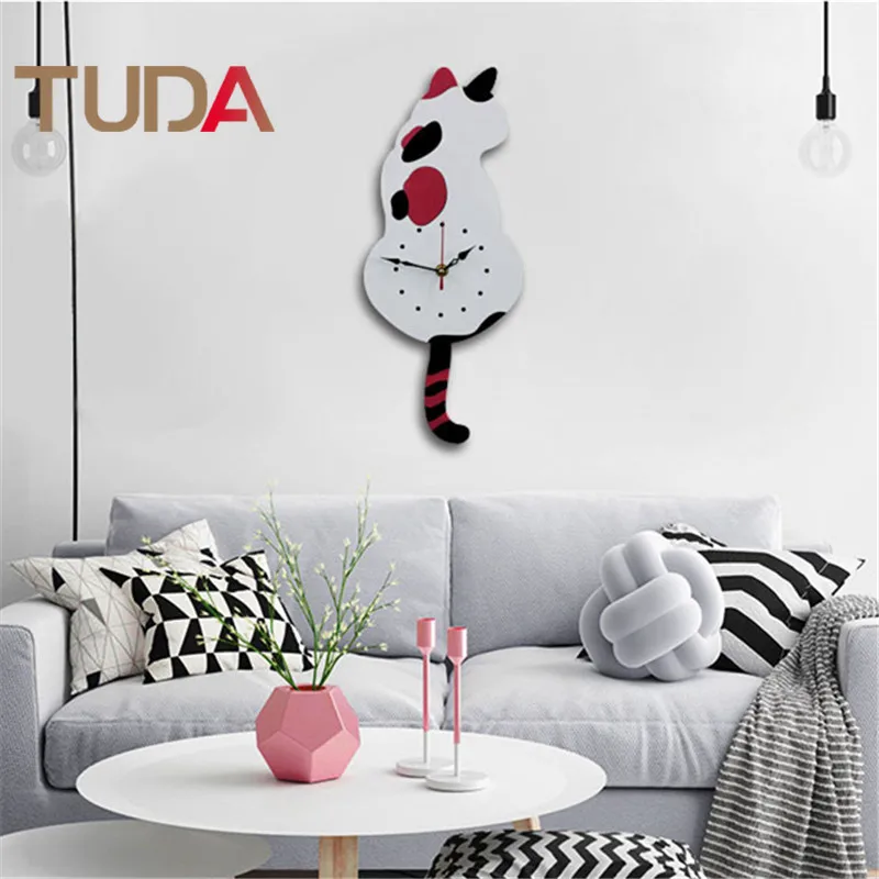 TUDA Новые взрывы акриловые часы Мультфильм Креативные настенные Япония Wag хвост