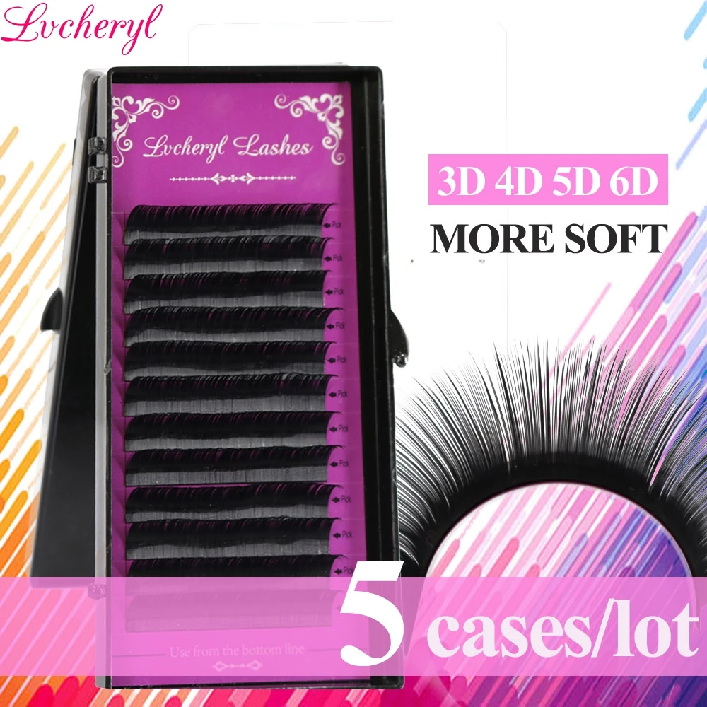

Lvcheryl 5cases/Set Natural Eye Lash Extension B/C/D Curl Eyelashes Extension Lashes False Eyelashes Makeup Individual Eyelash