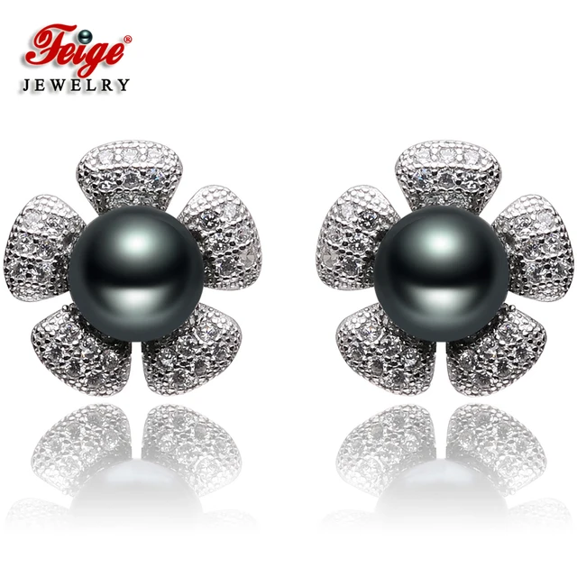 Feige Flower Shape 100 925 Sterling Silver Pearl Stud Earrings For Feige Flower Shape 100 925 Sterling Silver Pearl Stud Earrings For Women S 7 8mm