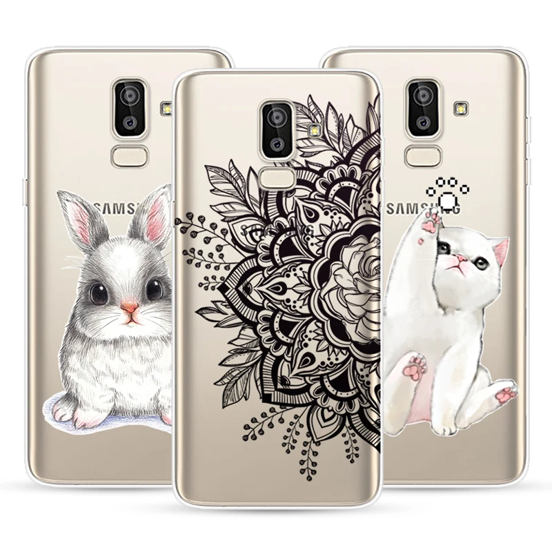 Case For Samsung Galaxy J8 2018 Transparent Printing Drawing Silicone Phone Cases Cover J810F J810 SM-J810F