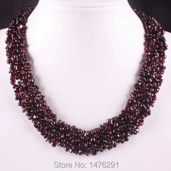 

Natural Garnet Chip Beads Necklace 18" Strand