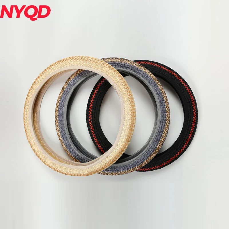 

Ice Silk DIY Car Steering Wheel Cover Car Styling Summer Helper Black Beige Color Automobiles Steer Wheel Protect Accessories