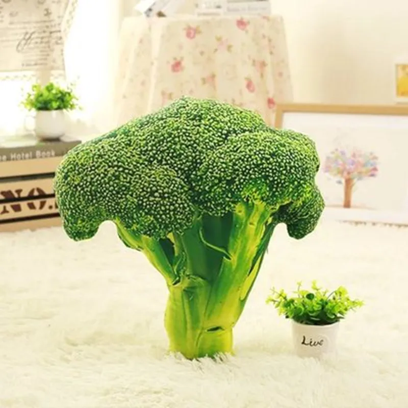 Один кусок креативные овощи брокколи лук плюшевые игрушки мягкие PP Хлопок Мягкие подушки горох картофель имбирь капуста игрушки 6 стилей - Цвет: 50X50CM broccoli