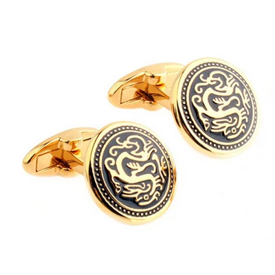 C-MAN Luxury shirt Gold Dragon cufflink for mens Brand cuff buttons links High Quality abotoaduras Jewelry | Украшения и