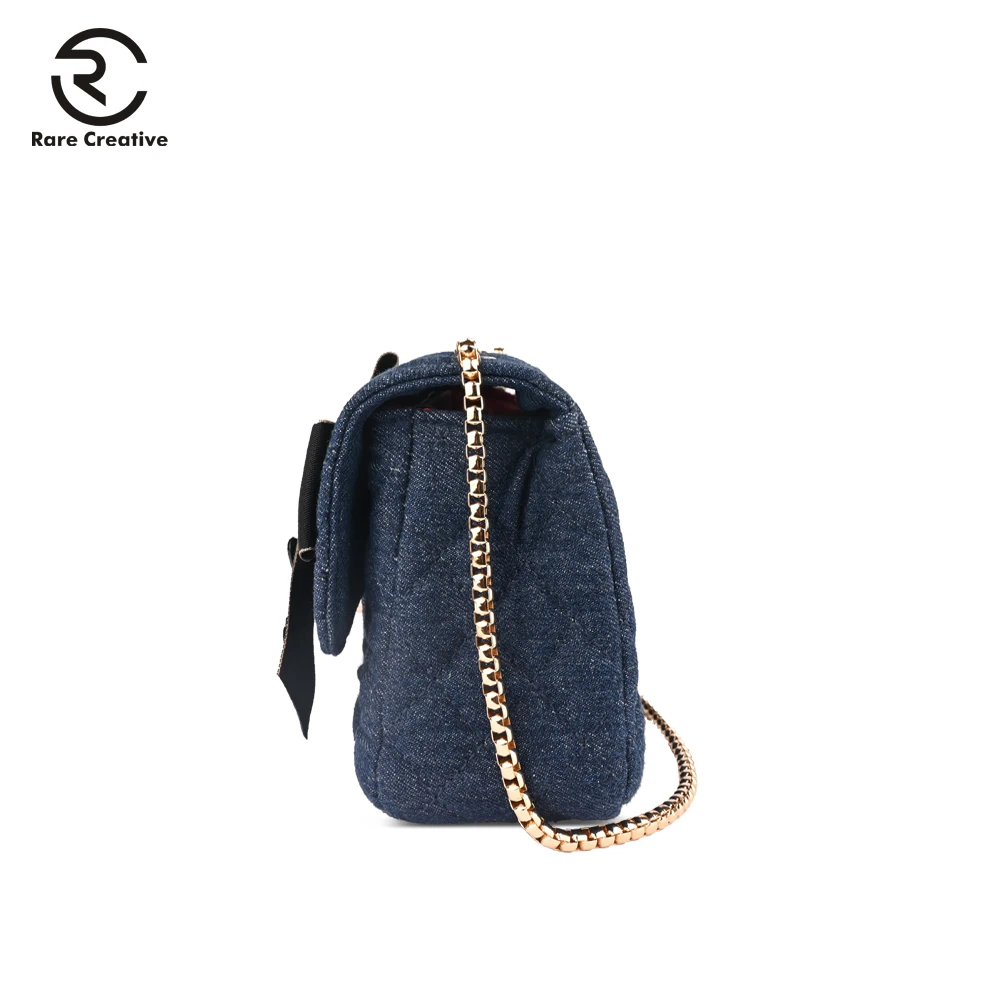 Редкие креативные джинсовые Модные сумки на плечо с бантом, повседневные женские сумки с цветочной цепочкой, роскошные брендовые дизайнерские сумки через плечо DL4002