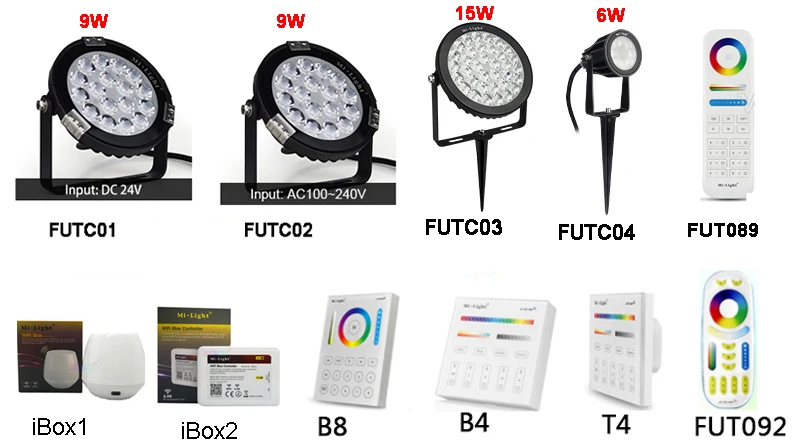 MiBOXER 6 Вт 9 Вт 15 Вт RGB+ CCT светильник для газона IP65 Водонепроницаемый DC24V AC110V 220 в открытый садовый светильник ing