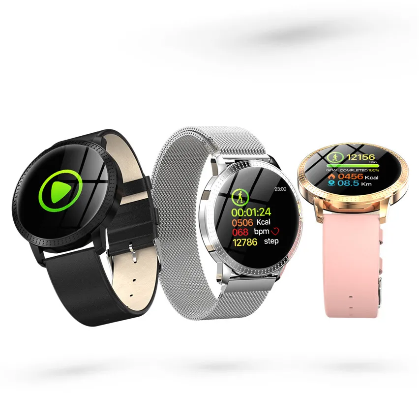 

2019Smartwatches HeartRate Blood Pressure oxygen Monitor Waterproof Social Media Notitifcations for IOS Android Fitness Tracker