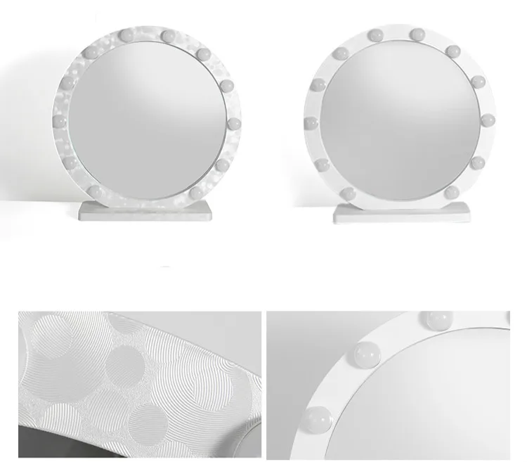 Круглое большое зеркало для макияжа, светодиодный светильник ...