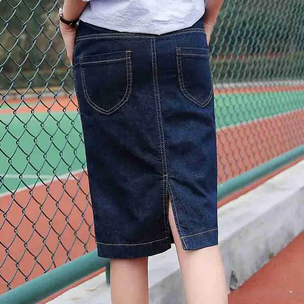 3XL размера плюс летние джинсовые юбки миди сексуальная юбка с запахом Высокая Талия Джинсовая юбка-карандаш Jupe Jean Femme Tutu Saias DF931