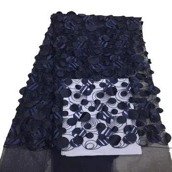 

Bridal Fabric 2018 African Lace Fabric Pearl High Quality 3D Flower Nigerian Lace Fabrics For Wedding DressHJ345-2