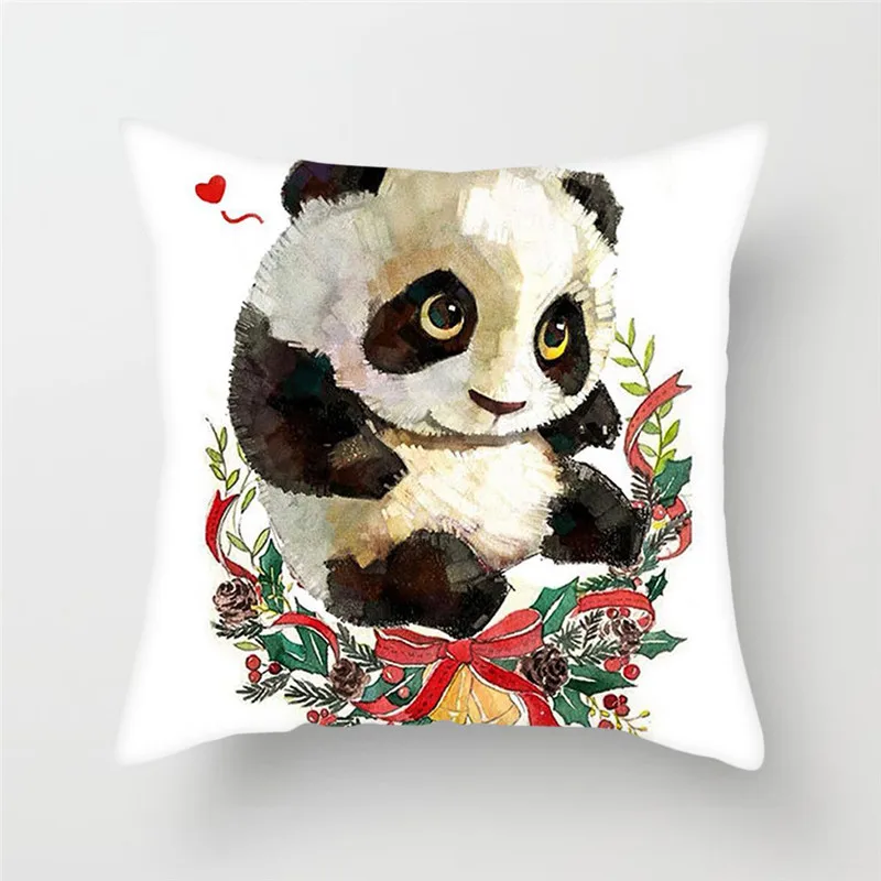 

Cute Black Panda Cushion Cover Print Affection Sofa Car Seat Family Home Decorative Throw Pillow Case Housse De Coussin