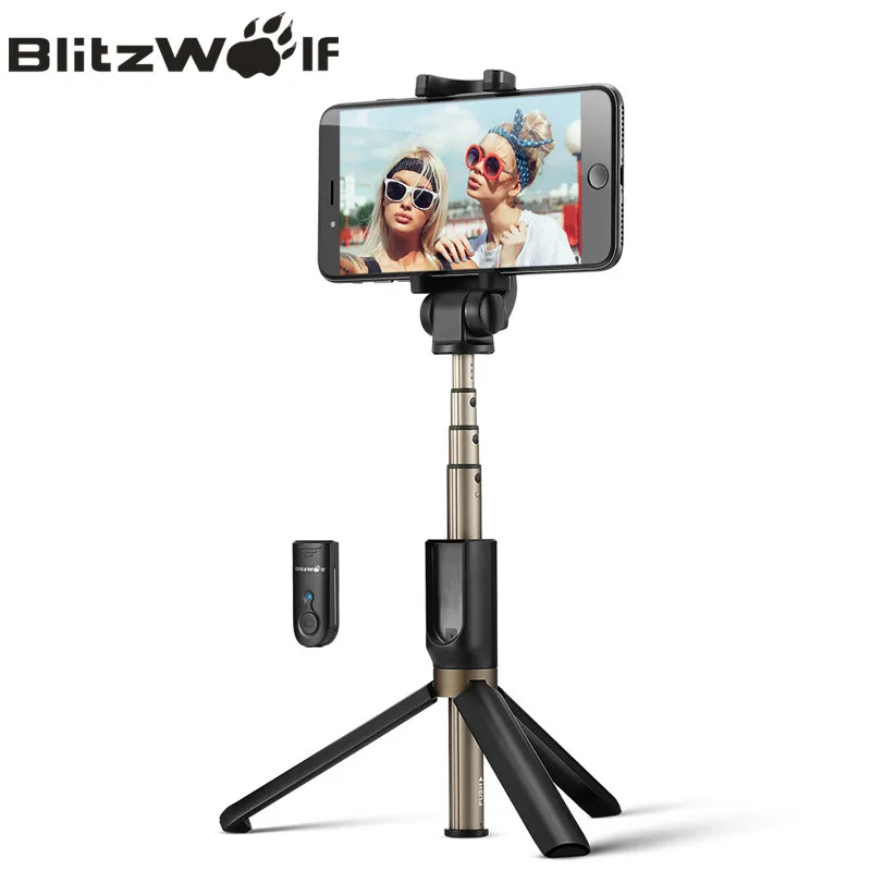 BlitzWolf 3 in 1 Bluetooth Selfie Stick Wireless Mini Tripod Monopod Extendable Selfie Stick Universa For