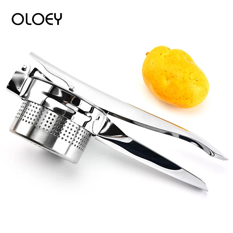

OLOEY Kitchen Manual Potato Masher Ricer Stainless Steel Pressure Vegetable Cooking Mud Machine Squeezer Multifunction Gadgets