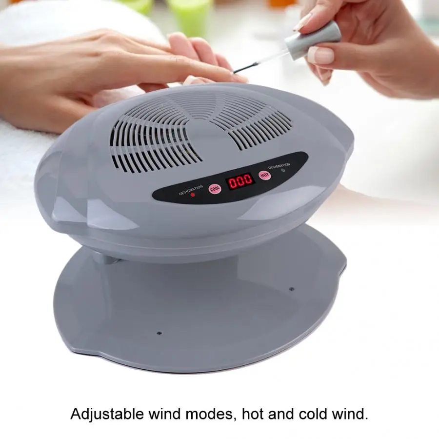 2 in 1 Grey Cool/Warm Air Blow Temperature Sensor Nail Polish Dryer Machine EU Plug 220V Nail Dryer