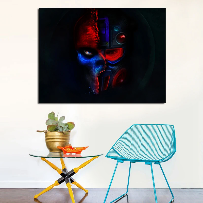 

Half Man Half Robot Printed Oil Painting On Canvas Wall Art Pictures For Home Decor No Frame Free Shipping
