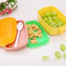 Квадратный гамбургер студенческий Ланч двойная коробка для хранения слой порционная коробка Bento для хранения еды контейнер