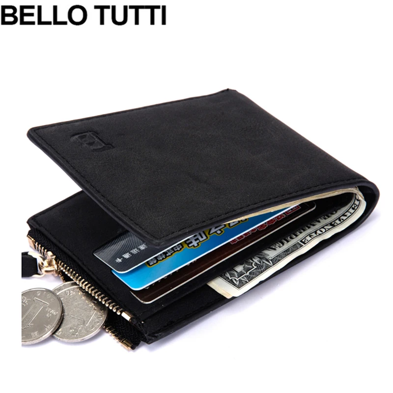 

BELLO TUTTI Men Wallets High Quality Designer Wallets Men PU Leather Card Cash Receipt Holder Organizer Bifold Wallet Slim Purse