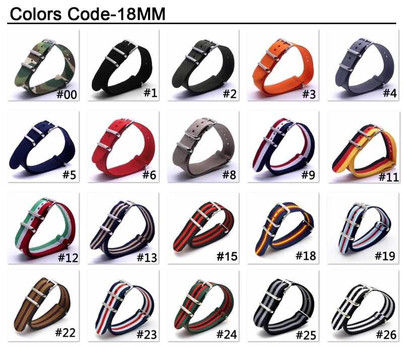 18 20 22 24 мм черный/серый полосатый ремешок Nato для армейских спортивных часов нейлоновый ремешок для часов James Bond Watch