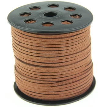 

3 Meters 2.5mm Flat Faux Suede Velvet Brown String Korean Leather Rope String Lace Jewelry Finding for DIY Necklace Gift Decorat