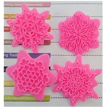 

2016 4PCS/Lot Flower Floral Embosser Stamper Flower Shape Dia 5.5-6cm Cookie Cake Decorating Tools Floral Stamper Embosser Sets